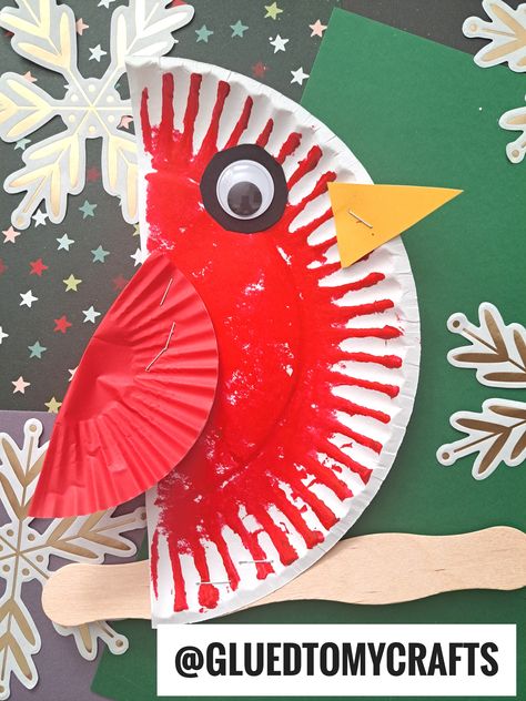 Red Craft Preschool, Kindergarten Paper Plate Crafts, Kids Paper Ornament Craft, Pre K Bird Craft, Cardinal Preschool Craft, Seasons Crafts For Preschoolers, Paper Plate Preschool Crafts, Crafts 3 Year, Circle Craft For Toddlers