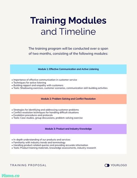 12 Training Proposal Templates You¡¯ll Need on Hand to Share with Stakeholders or Clients Free Business Proposal Template, Leadership Development Training, Customer Service Training, Proposal Letter, Data Visualization Tools, Business Proposal Template, Employee Training, Proposal Template, Leadership Training