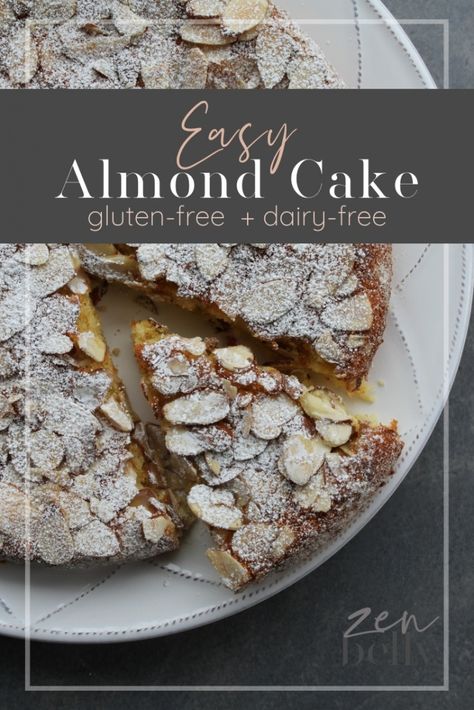 Easy Almond Cake, Gluten And Dairy Free Desserts, Gfdf Recipes, Gluten Free Almond Cake, Gf Deserts, Dairy Free Desserts, Dairy Free Deserts, Dairy Free Dessert Easy, Dairy Free Cake Recipe