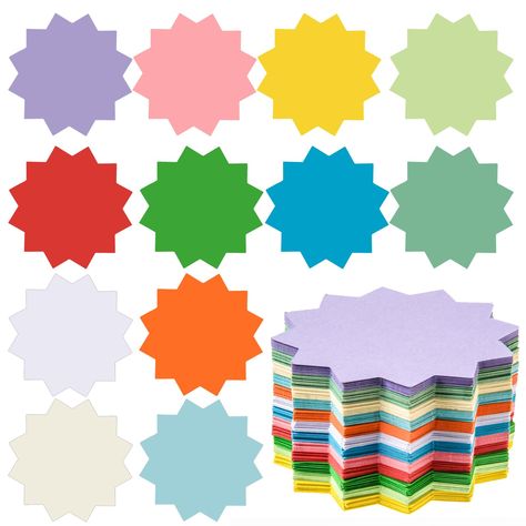 PRICES MAY VARY. ✔【What You Can Get】: You will receive 360 pieces of paper starburst cutouts in 12 different colors, 30 pieces of each color, each starburst cut out measures approx.10x10 cm/3.9x3.9 inches, proper size and their blank design allows you to customize them for any occasion or use, providing endless possibilities ✔【Durable Material】: the neon starburst signs are made of thick 200g card paper material, durable and not easy to break or fade, comfortable to touch and smooth to write, ca Sales Poster, Poster Boards, Student Crafts, Classroom Bulletin Board, Cool Games To Play, School Slp, Bulletin Board Decor, Retail Sales, Classroom Bulletin Boards