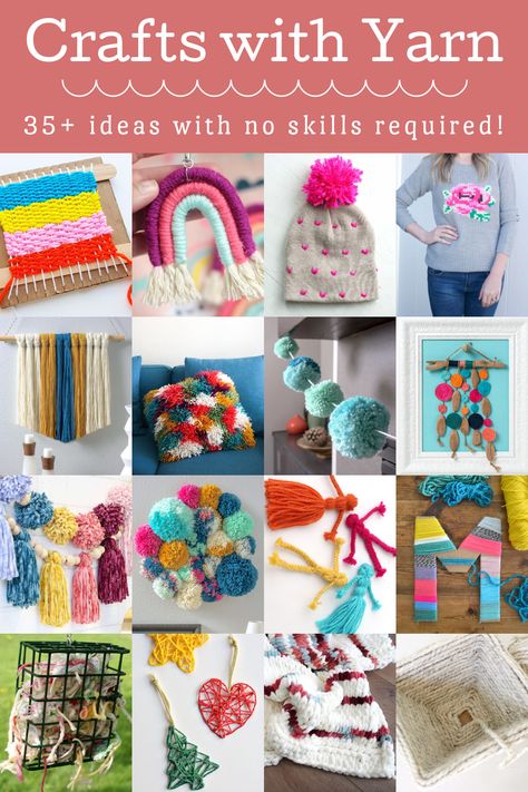 Encouragement Crafts, Crafts With Yarn, Spring Lockscreen, Things To Make With Yarn, Testing Encouragement, Yarn Art Projects, Yarns Ornaments, Yarn Crafts For Kids, Easy Yarn Crafts