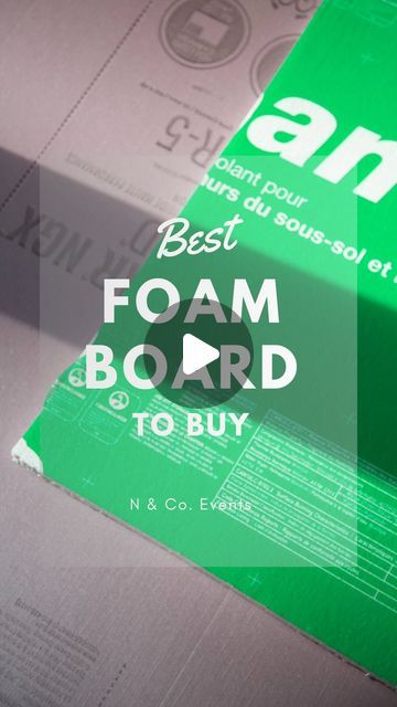 N & Co. Events & Studio | Event planner | Event Rentals on Instagram: "When talking about foam boards most important thing❗️is QUALITY ✨ .   At the beginning of our business we used to use the DuroSpan foam board 🟢 which is $20.19 + tax until we knew the rigid foam insulation board 🟣 which is $54.77 + tax .   And the difference is all worth it !! let me tell you why ? 👇🏻   ♥️ the rigid insulation board is sturdier and more firm to hold on itself more than the Durospan foam board which can also bend if you put it not straight over time .   ♥️ when anyone press on the durospan foam board which might happen during the cutting process will leave a mark faster and easier to show than the insulation foam board .   ♥️ surface is more clean and flat in insulation foam board rather than durospa Foam Board Home Decor, Foam Poster Board Ideas, Painting Foam Board Insulation, Foam Board Decoration Ideas, Foam Board Diy, Diy Backdrops, Form Board, Rigid Foam Insulation, Foam Insulation Board