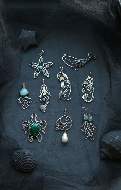 Wire Projects, Wire Jewelry Patterns, Ocean Collection, Wire Wrapped Stone Jewelry, Crafty Fox, Wire Wrap Jewelry Designs, Wire Wrapped Jewelry Diy, Ocean Crafts, Wire Jewelry Designs