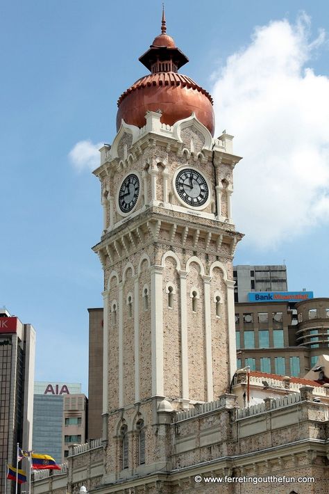 Clock tower of the Sultan Abdul Samad building in Kuala Lumpur, Malaysia Malaysia Building, Merdeka Square, Stem Crafts, Best Quran Quotes, Architecture Wallpaper, Malaysia Travel, Best Filters For Instagram, Singapore Travel, Kuala Lumpur Malaysia