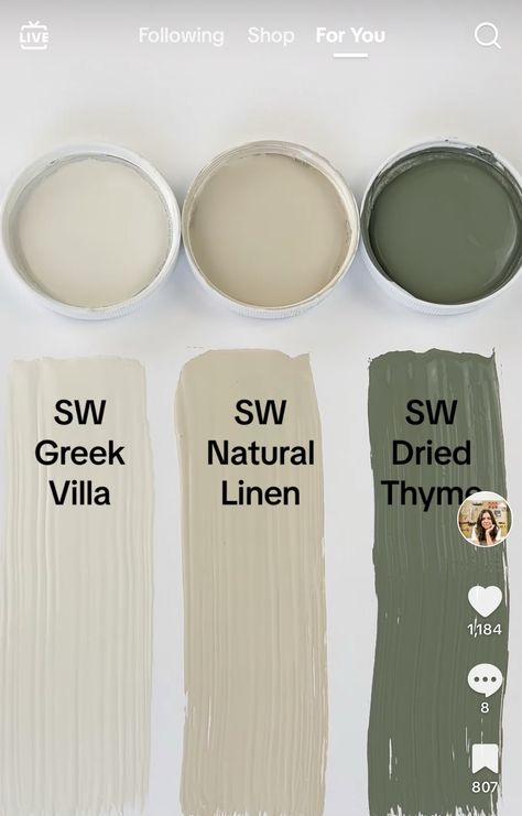 Paint
￼ Rosemary Green Paint, Olive Green Paint Scheme, Rosemary Color Palette, Sw Rosemary, Neutral Green Paint Colors, Scandinavian Paint Colors, Paint Color Combos, Interior Wall Colors, Kitchen Mood Board