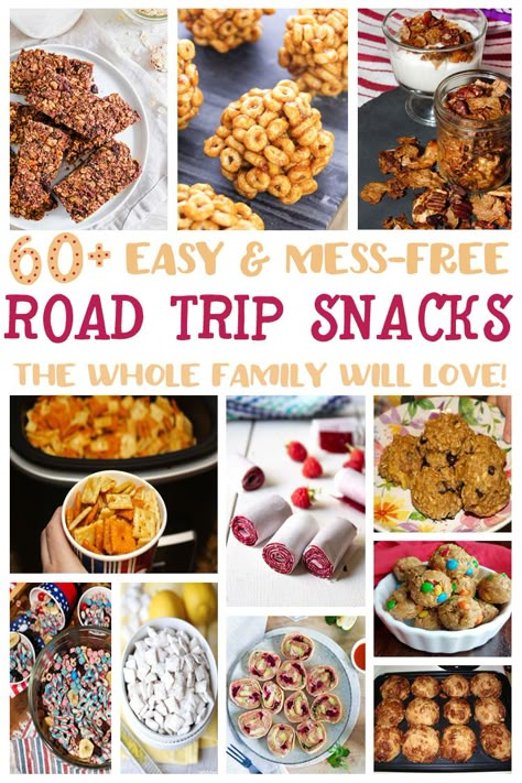 Homemade Snacks For Traveling, Travel Snack Recipes, Food For Lake Trip, Treats That Travel Well, Road Trip Food Recipes, Road Trip Desserts, Road Trip Snacks Recipes, Christmas Road Trip Snacks, Trip Snacks Road