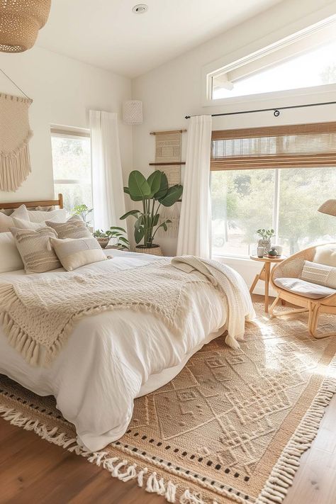 19+ Boho Bedroom Ideas for a Cozy and Dreamy Retreat - VIV & TIM Lots Of Plants, Boho Bedroom Ideas, Bedroom Decor Cozy, Bedroom Decor Inspiration, Casa Vintage, Bohemian Bedroom Decor, Redecorate Bedroom, Bedroom Refresh, Room Makeover Bedroom