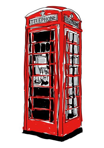 Telephone Booth Telephone Booth Drawing, English Telephone Booth, Cabin Tattoo, Telephone Drawing, British Telephone Booth, London Collage, London Sketch, Booth Diy, London Drawing