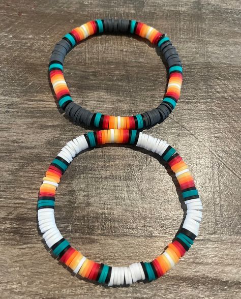 Boho Western Native American Bracelets - Etsy Western Flat Bead Bracelets, Cute Country Bracelets, Aztec Clay Bead Bracelet, Bracelet Combinations Ideas, Native American Bead Bracelet, Boho Bracelets Clay Beads, Flat Beaded Bracelet Ideas, Western Stackable Bracelets, Aztec Beaded Bracelet