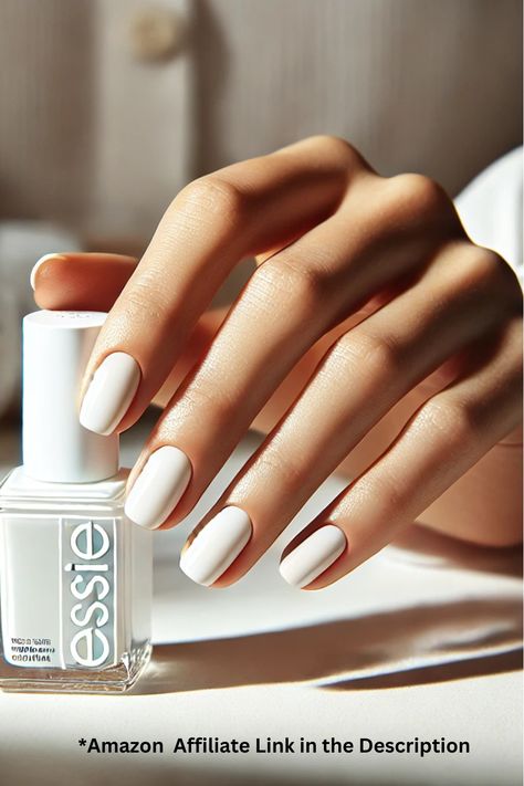 Elegant nails in white, minimalistic, effortless, quick-dry Essie polish Nails In White, Essie Polish, Nail Care Tips, White Polish, Elegant Nails, Essie, Nail Care, Quick Dry, Nails