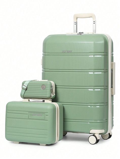 Set di valigie Verde         Luggage & Travel Gear, size features are:Bust: ,Length: ,Sleeve Length: Green Suitcase, Suitcase Sets, Verde Matcha, 3 Piece Luggage Set, Travel Supplies, Suitcase Set, Mens Travel, Adjustable Bag, Swivel Wheels