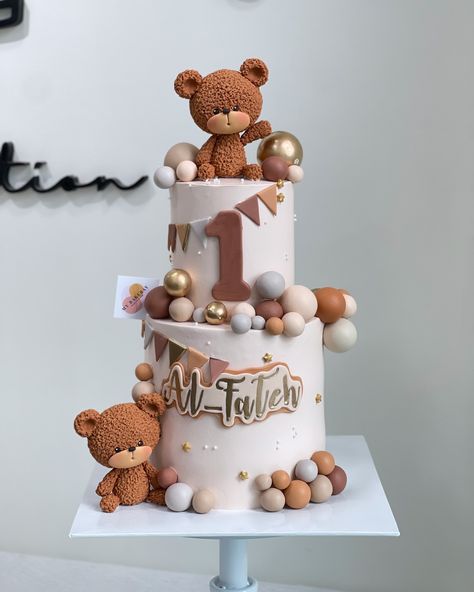 Customize Cake KL / Workshop ||Old Klang Road 🇲🇾 | Cuddly and Cute: Al Fateh’s Two-Tiered Bear-tastic Birthday Cake #bearcake #2tiercake #cakekl #cakeklangvalley #cakeinspo #cakeinspiration… | Instagram 3 Tier Birthday Cake, Teddy Bear Birthday Cake, Teddy Cakes, Baby Boy Birthday Cake, Tiered Cakes Birthday, Teddy Bear Birthday, Teddy Bear Cakes, Bear Cake, Baby Boy Cakes