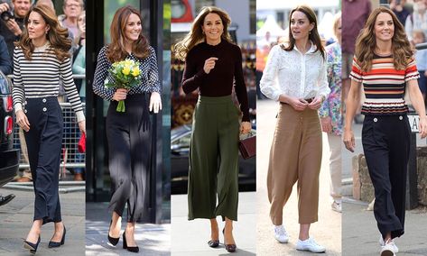 How to wear culottes like Kate Middleton: From the right shoes to the top expert tips | HELLO! Kate Middleton Casual Style, How To Style Culottes, How To Wear Culottes, Culottes Outfit, Cropped Wide Leg Trousers, Kate Middleton Outfits, Flattering Pants, Middleton Style, Flattering Tops