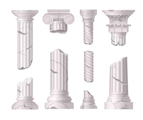 How To Draw Pillars, Pillar Drawings, Pillar Illustration, Classical Decor, Marble Pillar, Roman Columns, Inspirational Design, Baroque Style, Nature Art Painting