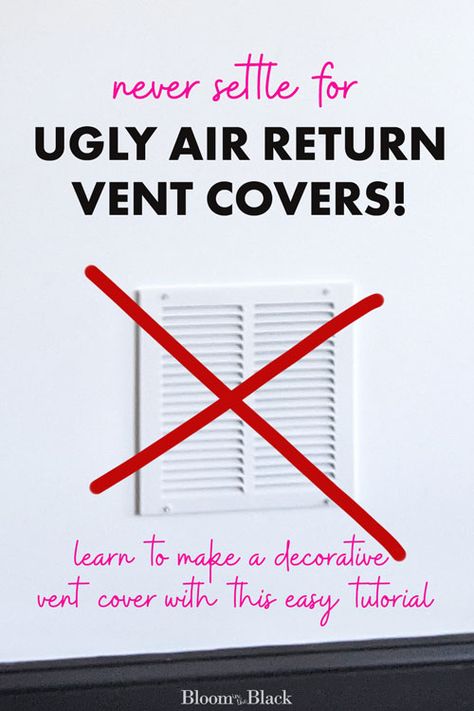 Hvac Register Cover, Covering Air Return Vents, Ac Grate Cover, New Home Improvement Ideas, Covering Vents On Wall, Cold Air Return Ideas, How To Hide Wall Vents, Decorate Around Air Return, Water Heater Door Cover Ideas