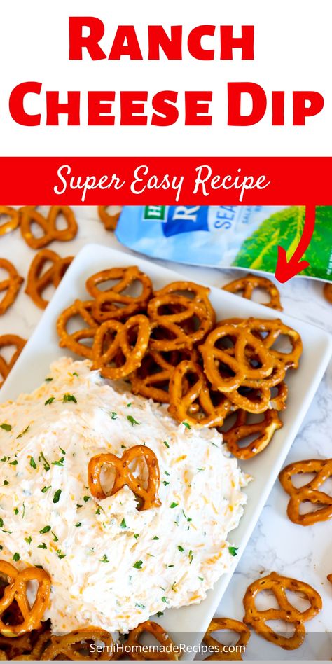 Dips With Ranch Packet, Side Snacks For Party, Cheesy Ranch Crackers, Dip Recipes For Pretzels, Cream Cheese Pretzel Dip Recipes, Easy Pretzel Dip Recipes, Dip For Pretzels Crisps, Pretzels And Dip, Dips To Go With Pretzel Crisps