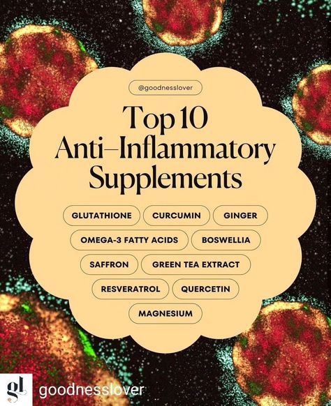 🌿 Elevate your wellness game with these top anti-inflammatory nutrients and supplements! While supplements alone can not overcome an inflammatory lifestyle, there are some key nutrients and herbs to keep in mind when you are working to reduce inflammation. ⁠ ⁠ From omega-3 fatty acids to curcumin and green tea extract, these powerhouses can help combat inflammation and promote overall health. Which one is your favorite?⁠ Reposted from @goodnesslover #supplements #omega3 #saffron #glutathione Supplements For Inflammation, Glutathione Supplement, Anti Inflamatory, Medicinal Garden, Anti Inflammation, Garden Kit, Healthy Brain, Inflammatory Foods, Green Tea Extract