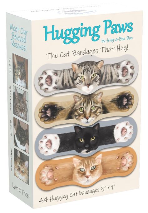 PRICES MAY VARY. Cat Lovers rejoice! Every BooBoo Needs a Hug, so we created a bandage that gives one - and now our Amazing Hug-a-BooBoos feature four of our very own Precious Rescue Cats, beautifully painted by a talented watercolor artist! Like all Hug-a-BooBoos, the adorable cats on these Patented Premium adhesive bandages all have outstretched paws, just waiting to give a comforting hug to any scrape or cut! No booboo - no problem! You can wear one anyway! Great Gift for Cat Lovers ! More Th Paws Cat, Grey Tabby, Cat Paintings, American Shorthair, Great Cat, Rescue Cats, Cat Themed, Orange Tabby, Cat Lover Gift