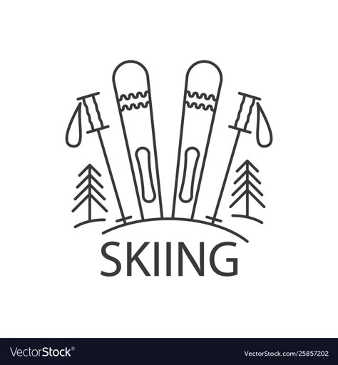 Ski Drawing Illustration, Ski Drawing Simple, Ski Doodle, Ski Clipart, Skiing Drawing, Snow Logo, Skiing Illustration, Ski Drawing, Logo Ski