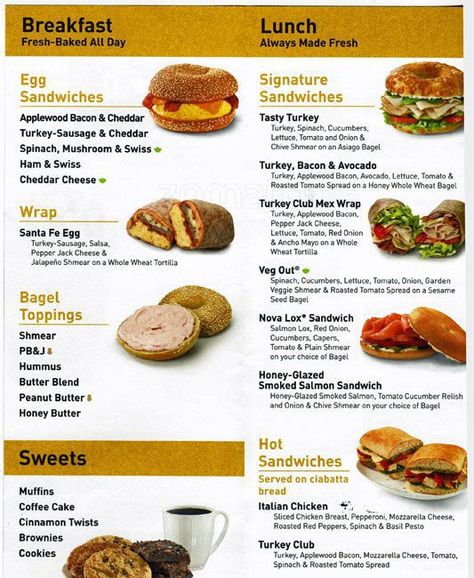 Menu at Einstein Bros Bagels, 5225 S Harper Ct - Restaurant prices Einstein Bros Bagels Recipe, Einstein Bagels Sandwiches, Bagel Menu Design, Einstein Bagels Copycat, Bagel Shop Ideas, Bagel Meal Ideas, Bagel Ideas Breakfast, Bagel Recipe Sandwich, Bagels Sandwich