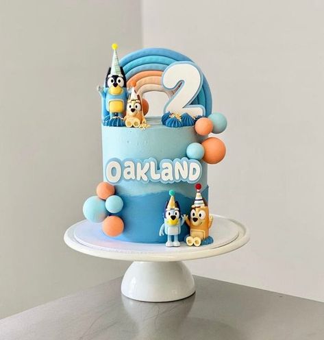 Bluey Birthday Cake 5 Bluey First Birthday Cake, Bluey Cakes For Boys, Bluey Cake Ideas 2nd Birthday, Bluey Birthday Cake For Boys, Bluey Theme Cake, Bluey First Birthday Party Ideas, Bluey Bingo Cake, Bluey Birthday Cake Ideas, 1st Birthday Bluey Theme