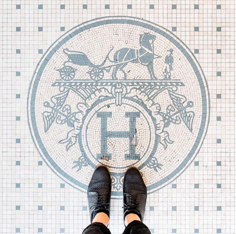 As a general rule in Paris, I always say, don't forget to look up. But this instagram account by local photographer Sebastian Erras proves that looking down Architectural Ceramics, Saint Laurent Store, Tiles Floor, Moroccan Tiles, Mosaic Flooring, Modern Typography, Tile Work, Marble Mosaic, Floor Patterns