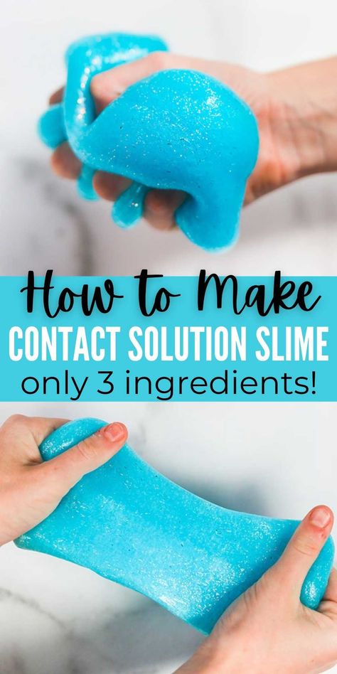 If your kids are crazy over slime, learn how to make slime with contact solution. Easy contact solution slime with glue and baking soda is so easy to make with just 3 ingredients. This is the easiest slime recipe that your kids will love. #onecrazymom #slimerecipes #contactsolutionslime #DIY #crafts How To Make Slime With Contact Solution, Slime Recipe Contact Solution, Slime Contact Solution, Slime Without Contact Solution, Slime Recipe Glue, Contact Solution Slime, Perfect Slime Recipe, Slime With Glue, Slime Recipe With Contact Solution