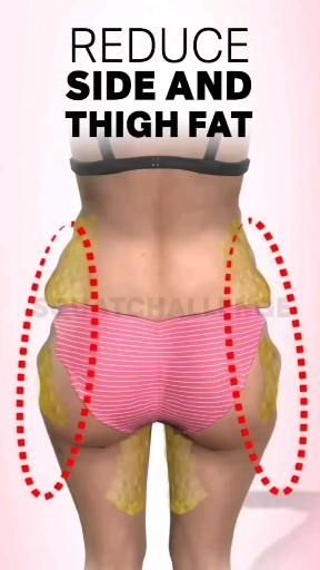 Hip Fat Exercises, Hip Fat Loss, Exercise To Reduce Hips, Thigh Fat Workout, Reduce Thigh Fat, Exercise To Reduce Thighs, Lose Thigh Fat, Thighs Exercises, Quick Workout Routine