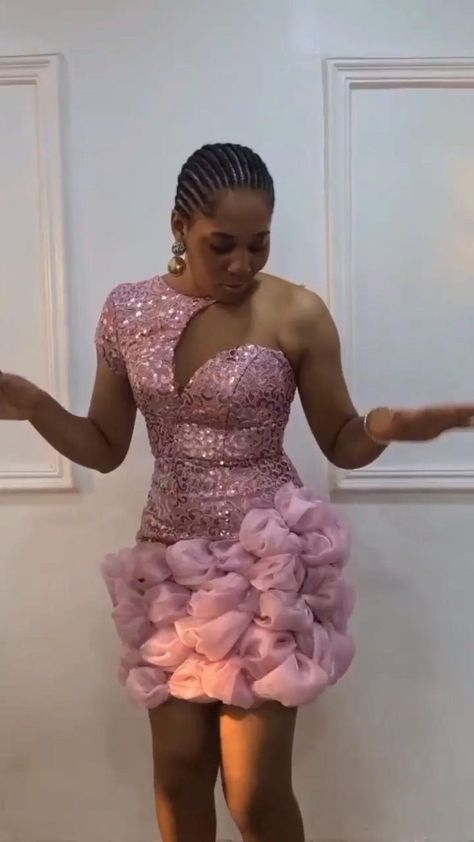 Beautiful short gown with ruffles at the hermline in 2022 | Elegant dresses for women, Lace gown styles, Stylish wedding dresses Gown With Ruffles, Lace Dress Classy, Classy Short Dresses, Nigerian Lace Styles Dress, Nigerian Lace Styles, African Lace Styles, Classy Gowns, African Dresses For Kids, Lace Gown Styles