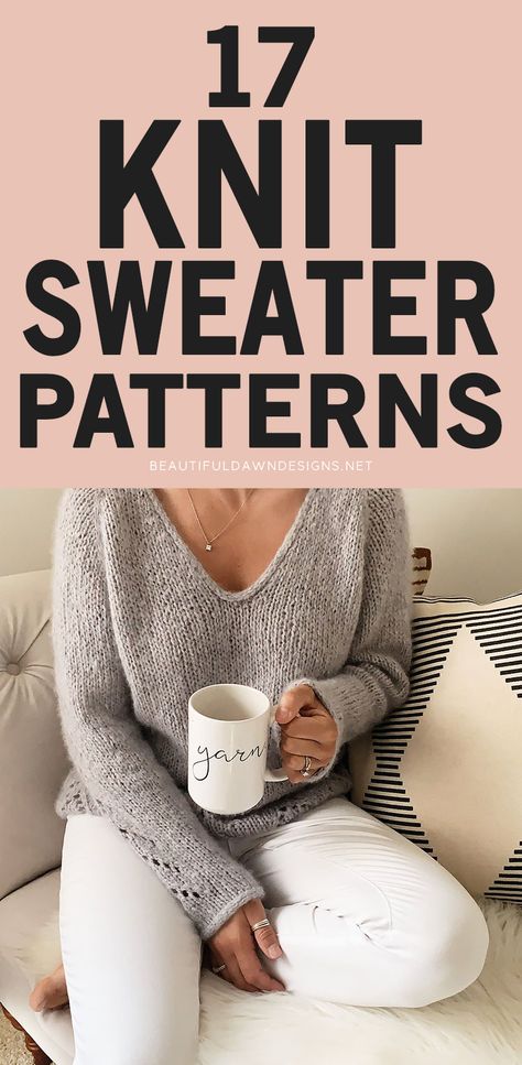 Knit Sweater Patterns, Chunky Knit Sweater Pattern, Easy Sweater Knitting Patterns, Ladies Cardigan Knitting Patterns, Free Knitting Patterns For Women, Ladies Knitting Patterns, Womens Knitting Patterns, Knitting Patterns Free Sweater, Knit Cardigan Pattern