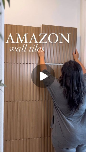 Naomi Vega | Content Creator on Instagram: "The easiest home diy to create an accent wall! 🙌🏼   Get the look of wall slats for less with these Amazon wall tiles. I used peel and stick tape making this super renter friendly too 😍  Drop the word TILE down below to get the links to all the products I used 🤎🤎" Accent Wall Ideas Apartments, Wall Protection Ideas, Easy Wall Makeover, Small Renter Friendly Bathroom, Peel And Stick Tile Accent Wall, Renter Friendly Design, Renter Friendly Partition Wall, Renter Friendly Accent Wall Ideas, Rental Friendly Decor Apartment