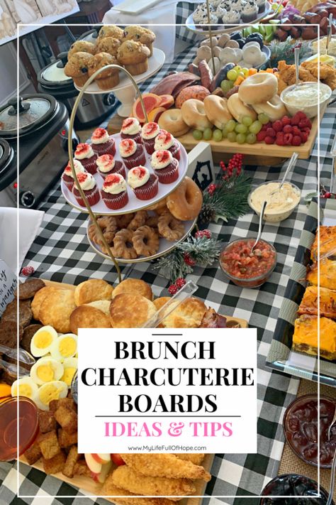 Charcuterie Boards Brunch Ideas For Any Occasion | Christmas Morning Brunch Donut Display, Simple Brunch Food Ideas, Brunch Charcuterie Board Ideas Small, Large Food Board Ideas For Parties, Brunch Chucuttery Board Ideas, Simple Brunch Appetizers, Simple Brunch Charcuterie Board, Large Breakfast Charcuterie Board, Brunch For Large Crowd