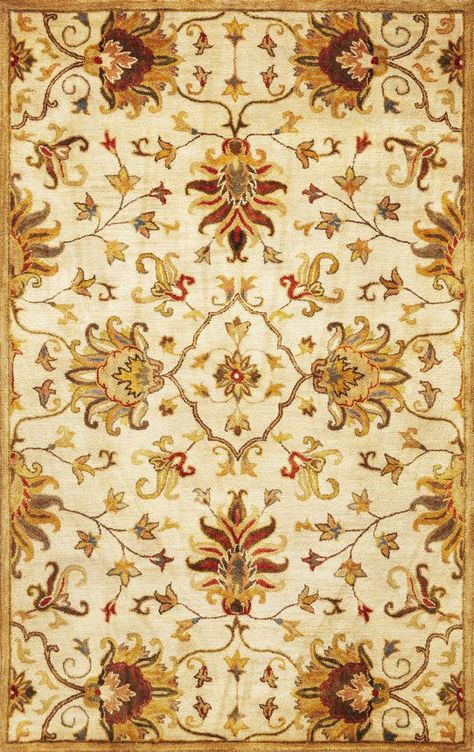 Kas Oriental Syriana Agra Champagne Rug | Traditional Rugs #RugsUSA Kas Rugs, Rug Direct, Carpet Colors, Floral Vine, Soft Rug, Traditional Area Rugs, Professional Cleaning, Agra, Floral Rug