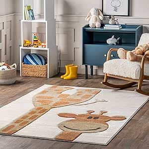 nuLOOM Anabell Giraffe Kids Area Rug, 5x8, Beige Safari Kids, Kids Area Rugs, Nursery Playroom, Turkey Design, Kids Area, Children's Bedroom, Rugs Usa, Rug For Living Room, Washable Area Rugs