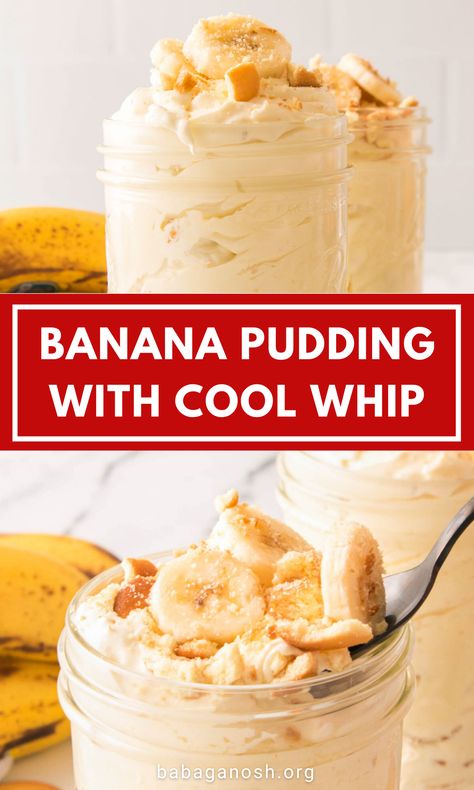 No Cook Pudding Recipe, Banana Pudding Recipe With Cool Whip, Banana Pudding For Two, Banana Pudding With Whipped Cream, Banana Pudding Without Vanilla Wafers, Banana Pudding Cool Whip Recipe, Banana Pudding Made With Cool Whip, Banana Pudding Instant Vanilla, Vanilla Pudding Cool Whip Dessert