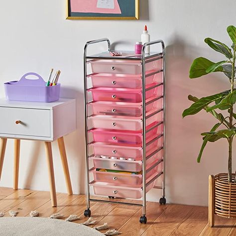 Salon Storage, Pink Storage, Castor Wheels, Steel Frame House, Storage Trolley, Mobile Storage, Hallway Storage, Plastic Drawers, Beauty Salons