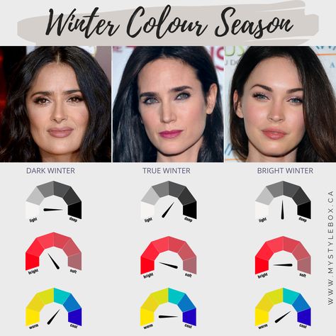 WINTER COLOUR SEASON COMPARISON Deep Winter High Contrast, What Type Of Winter Am I, Toned Winter Palette, Deep Winter Eye Pattern, Bright Winter Vs Deep Winter, Deep Winter Or Deep Autumn, Deep Winter Vs True Winter, Cool Winter Vs Deep Winter, Cool Winter Vs Bright Winter