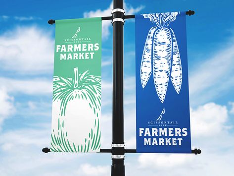 Market Banner, Pole Banners, Street Banners, From Farm To Table, Spring Banner, Market Sign, Event Signage, Light Pole, Event Banner