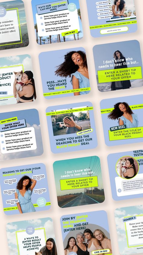 You can grab some of our top-performing Canva templates for FREE to give your Instagram content a fun boost in engagement! Straight from our Canva template membership, these are some of our favorite and top-performing designs. Use these in your Instagram feed as a content creator, a small business owner, or for your clients as a social media manager! Canva Social Media Post Ideas, Shirt Instagram Post Design, Education Instagram Feed, Social Media Manager Instagram Feed, Instagram Content Design, Social Media Portfolio, Canva Creator, Email Ideas, Paid Media