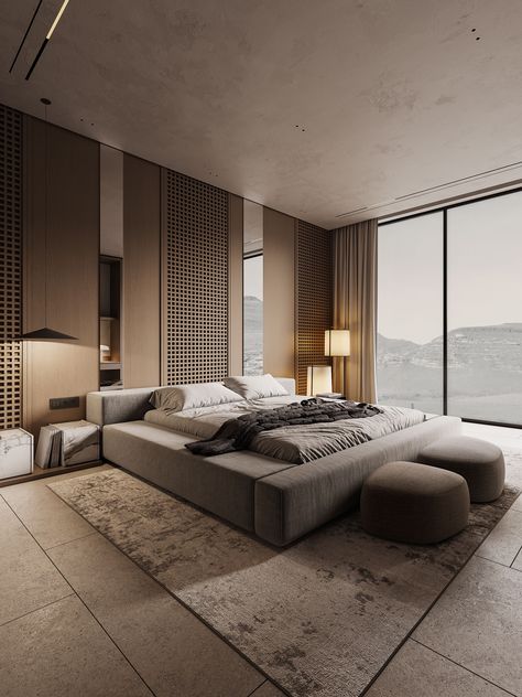 #BAB2B0 / Master Bedroom :: Behance Luxury Main Bedroom, Modern Big Bedroom, Japandi Foyer, Stage Bedroom, Bedroom Master Modern, Luxurious Bedrooms Master, All Modern Furniture, Bedroom Behance, Dubai Houses