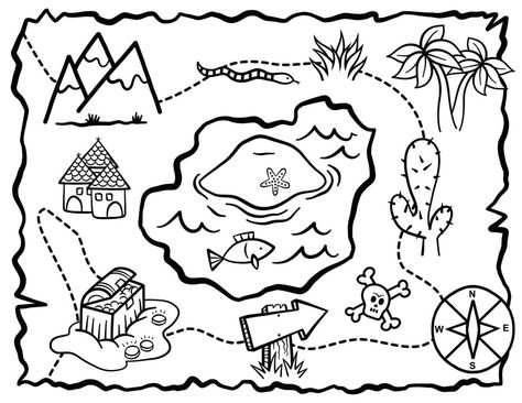 Map Coloring Pages, Treasure Maps For Kids, Super Mario Coloring Pages, Mario Coloring Pages, Map Activities, Preschool Coloring Pages, Heart Coloring Pages, Maps For Kids, School Coloring Pages