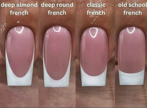 Short Old School Nails, Deep Almond French Tips, Old School French Tip, Old School French Tip Nails, Deep French Nails, Pisces Nails, Nail Boutique, Abstract Nails, Nail Room