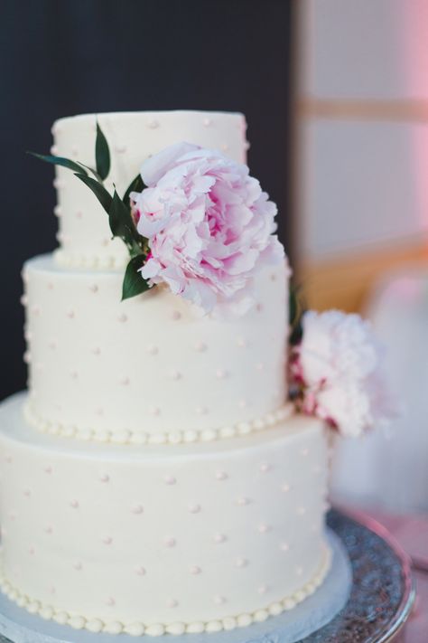 Buttercream Swiss-Dot Wedding Cake Swiss Dot Cake, Swiss Dot Wedding Cake, Simple 3 Tier Wedding Cake Buttercream, Jenna Rink, Rosewood Wedding, Wedding Sheet Cakes, Bohemian Wedding Cake, Dot Cakes, Simple Cakes