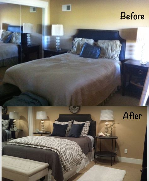 #filthygorgeous #before&after #design #remodel #Benicia #interiordesign Staging Before And After, Before After Design, Bedroom Makeover Before And After, Before And After Transformation, Couples Decor, Makeover Before And After, Bedroom Updates, Guest Bedroom Decor, Bedrooms Decor