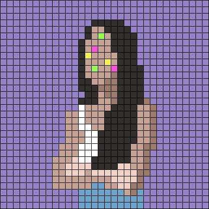 Alpha pattern #171530 | BraceletBook Album Cover Tapestry Crochet, Olivia Rodrigo Alpha Pattern, Album Cover Grid Pattern, Crochet Album Cover Pattern, Pixel Album Cover, Album Alpha Pattern, Album Cover Alpha Pattern, Olivia Rodrigo Sour Album Cover, Sour Album Cover