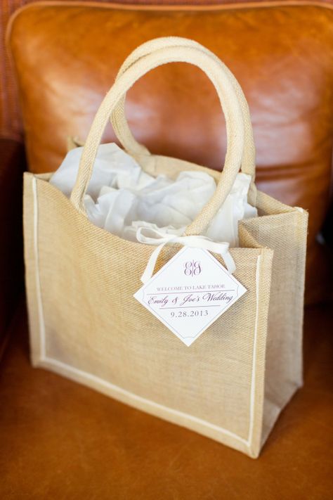 Non Woven Bag Design, Wedding Guest Gift Bag, Brownie Treats, Guest Gift Bags, Lake Tahoe Wedding, Bridal Luncheon, Wedding Bags, Cruise Wedding, Personalized Gift Bags