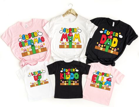 Super Mario Shirts Birthday, Super Mario Bros Birthday Shirts, Super Mario Birthday Shirts, Super Mario Birthday Shirt, Super Daddio, Nintendo Shirt, Super Mario Shirt, Super Mario Bros Birthday Party, Super Mario Bros Party