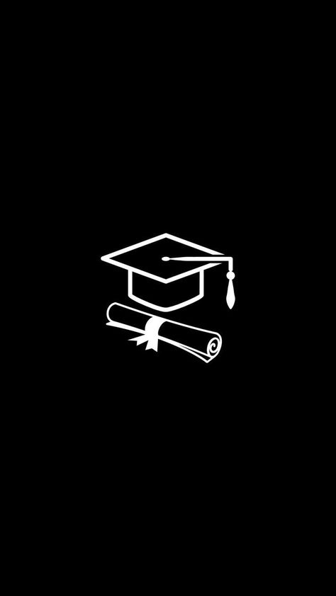 Doodle Art Black Background, Do For Instagram, Advocate Logo, Aesthetic Ig Highlights Cover Black, Graduation Logo, Icones Instagram, Me Highlight Cover Instagram Aesthetic, Graduation Wallpaper, Graduation Images