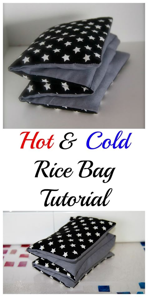 Hot and cold Rice Bag Tutorial Diy Heating Pad, Rice Heating Pads, Heat Bag, Rice Bag, Diy Sac, Rice Bags, Sew Ins, Beginner Sewing Projects Easy, Bag Sewing