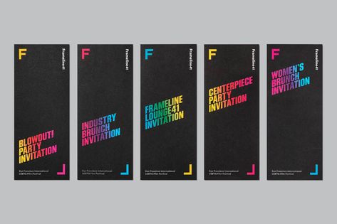 Visual identity, campaign and print by Mucho for San Francisco based LGBT film festival Frameline's 41st event. Personal Identity Design, Film Netflix, Festival Logo, Identity Design Inspiration, Film Logo, 귀여운 음식 그림, Graphic Design Blog, Film Design, Identity Design Logo